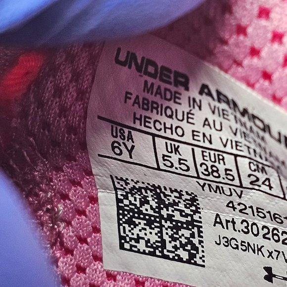 Under Armour Curry Flow 10 Pink Black Unicorn Butterfly Girl Size 6Y - Picture 10 of 10